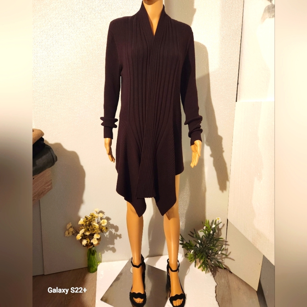 Large Stephanie Roger's long Brown Cardigan